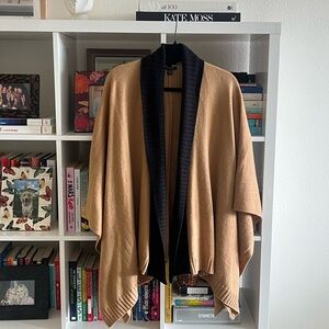 Ann Taylor Classic Camel and Black Poncho✨